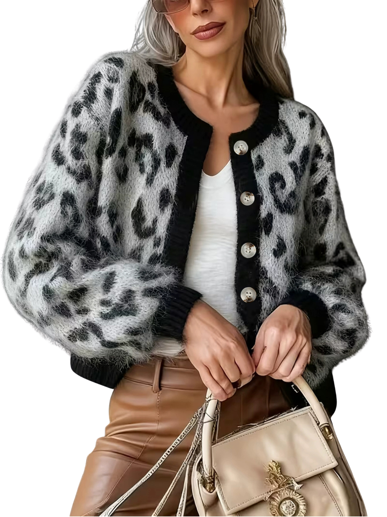 ELIZA™ | – Elegant Leopard Print Cardigan