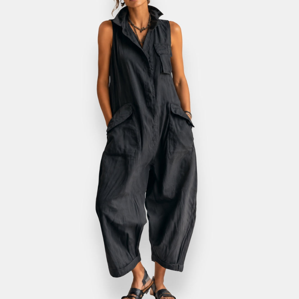 Janet™ | Sleeveless Cargo Jumpsuit