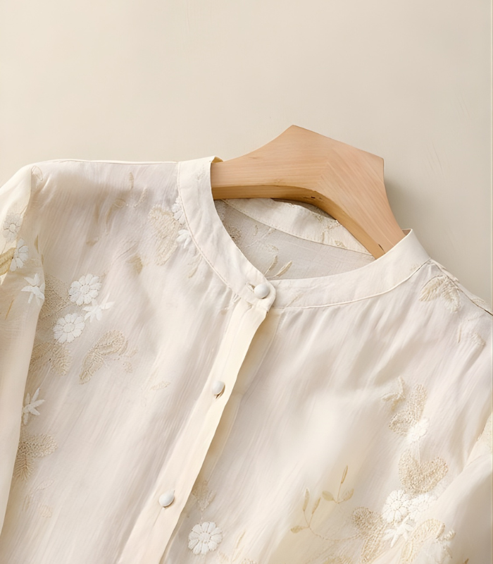 Clarice™ | Embroidered Cotton Blouse
