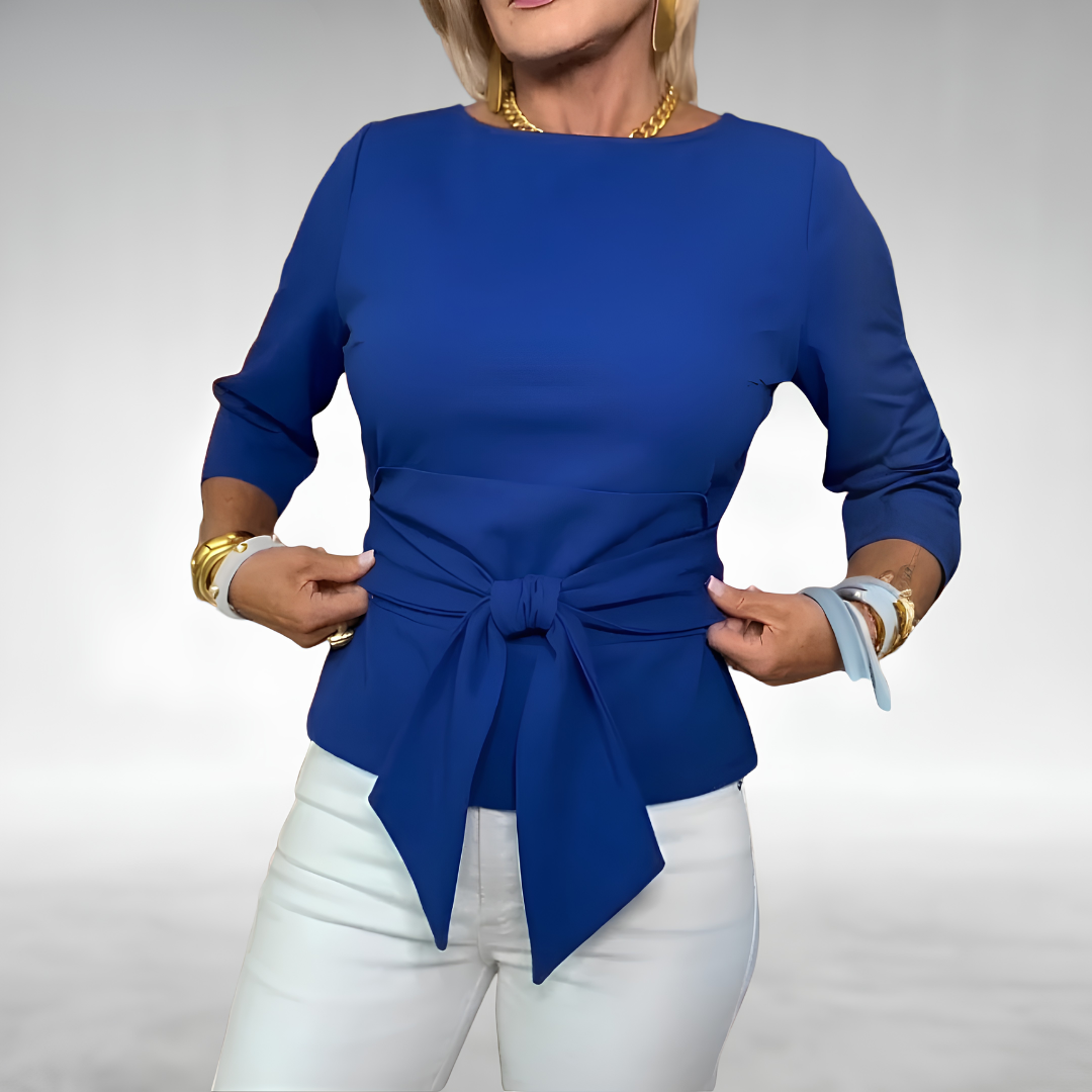 Avril™ | Elegant Tie-Waist Blouse