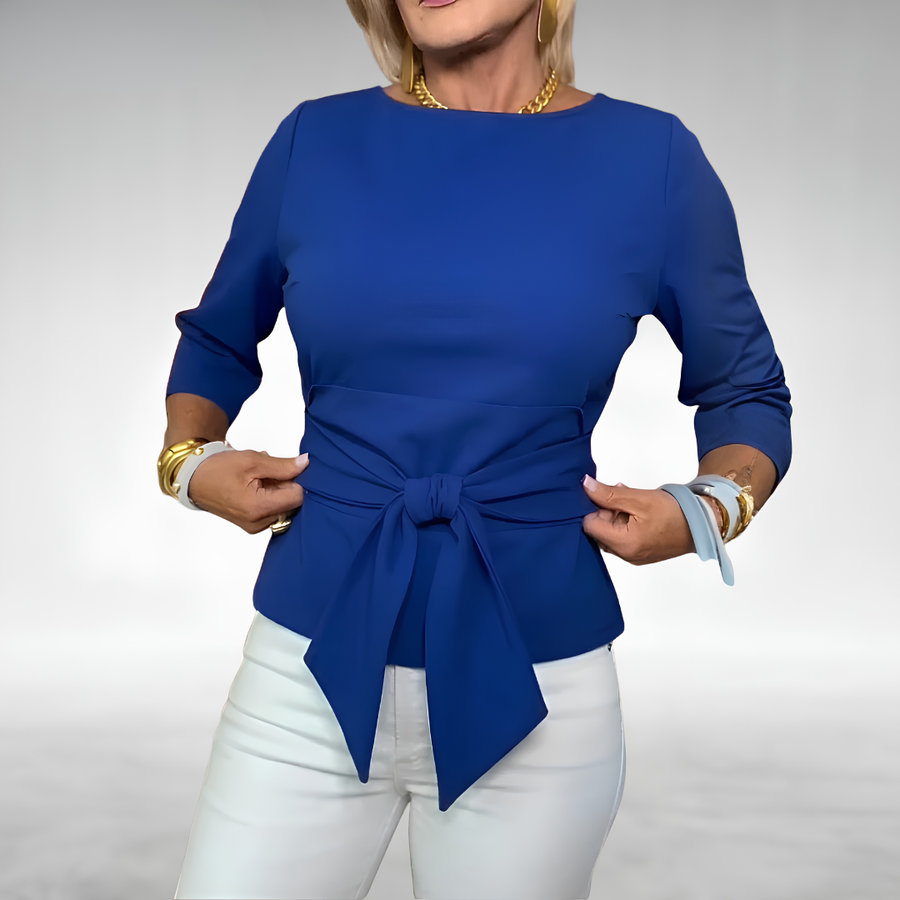 Avril™ | Elegant Tie-Waist Blouse