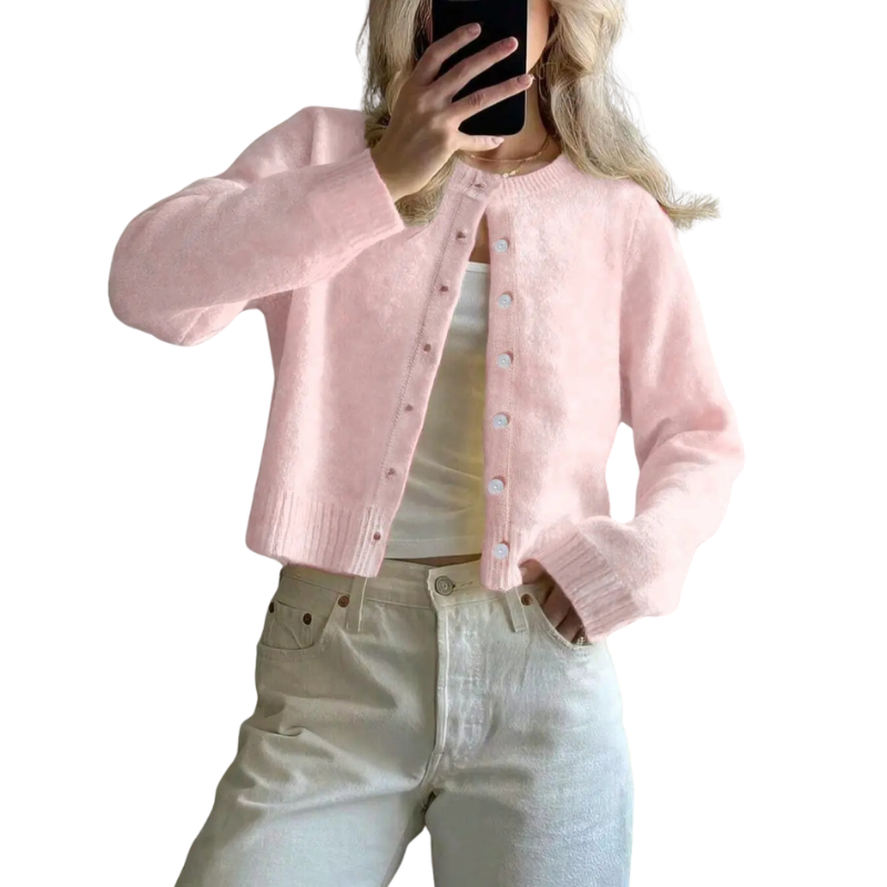 LEXA™ | – Cosy Round Neck Buckle Cardigan