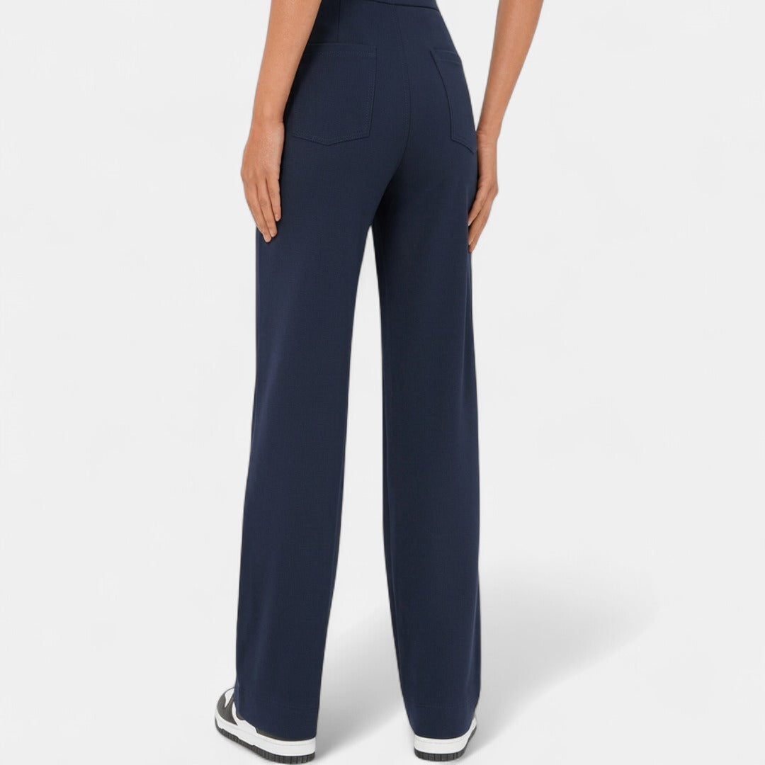 BRIXLEY™ | – Relaxed High-Waist Straight-Leg Pants