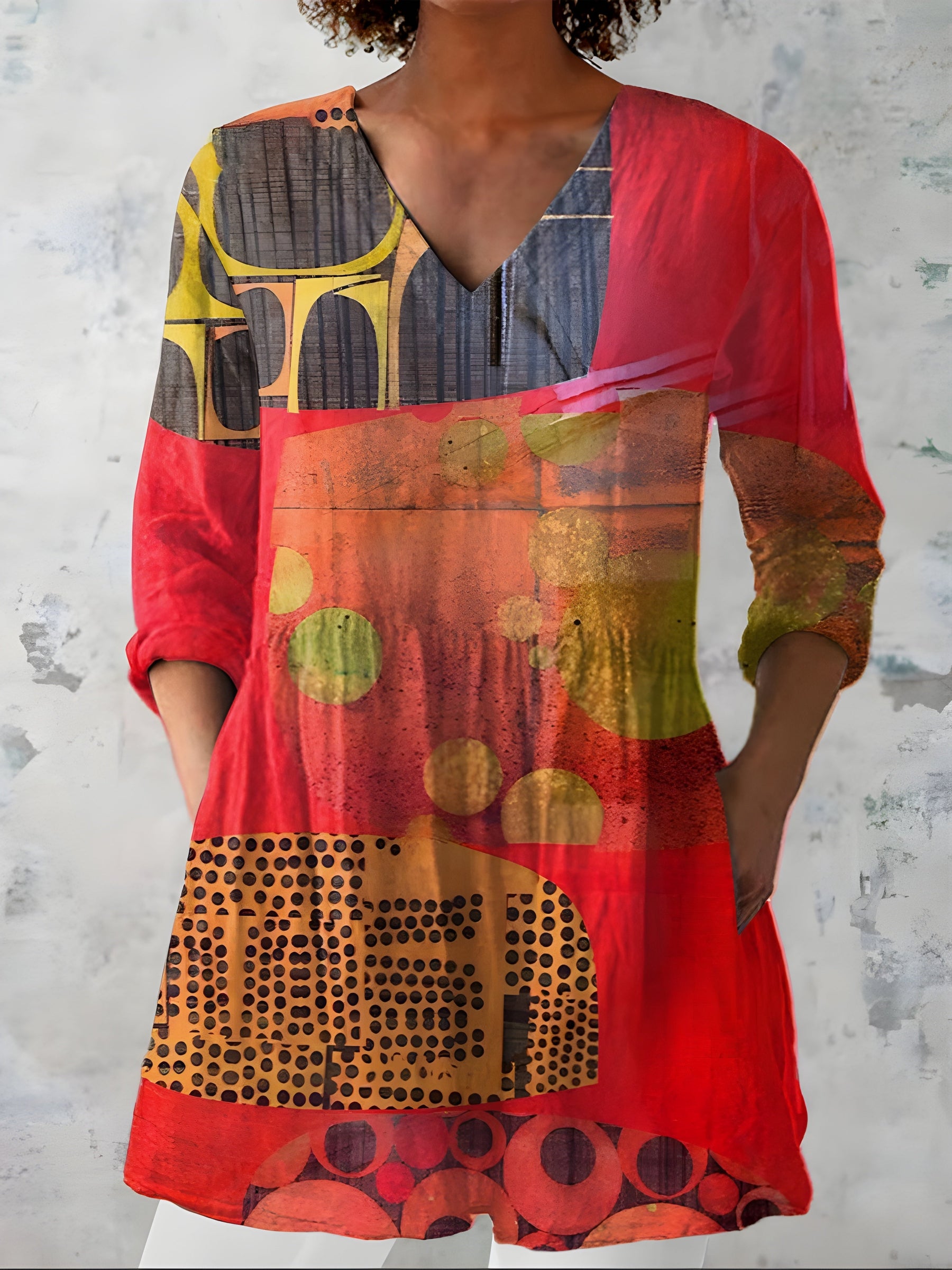 Maria™ | Long Blouse with V-Neck