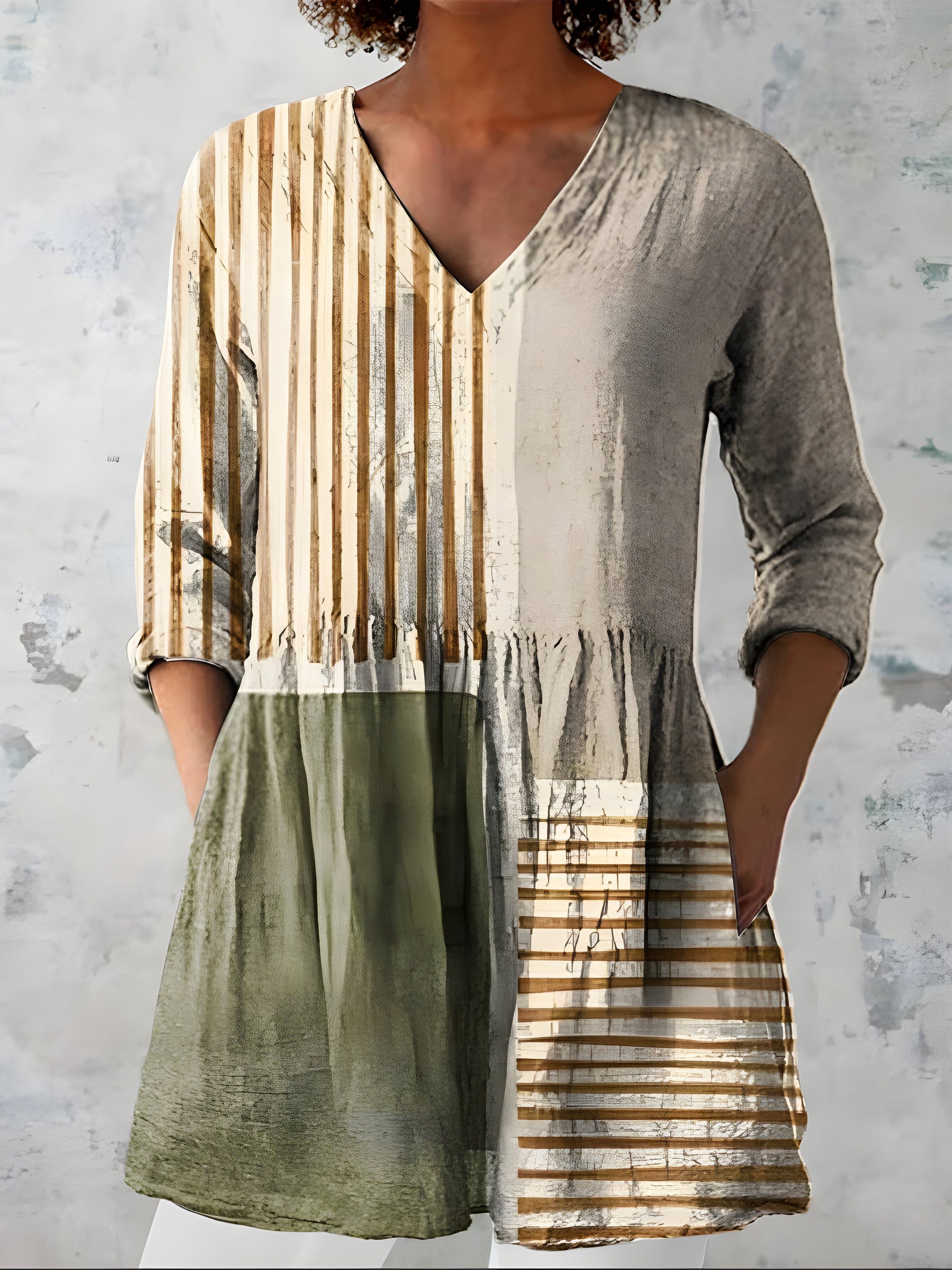 Natalie™ | Long Blouse with V-Neck