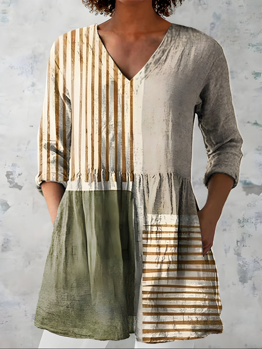 Natalie™ | Long Blouse with V-Neck