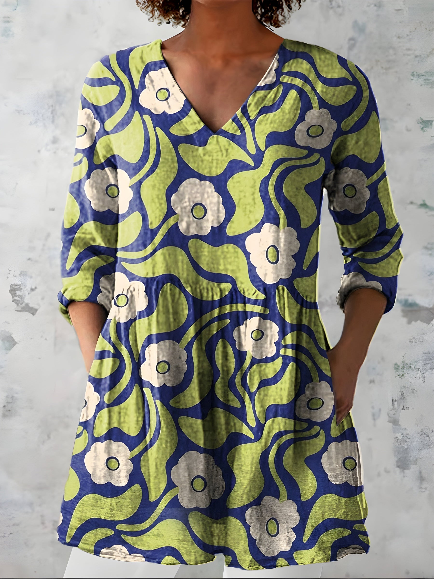 Stephanie™ | Long Blouse with V-Neck