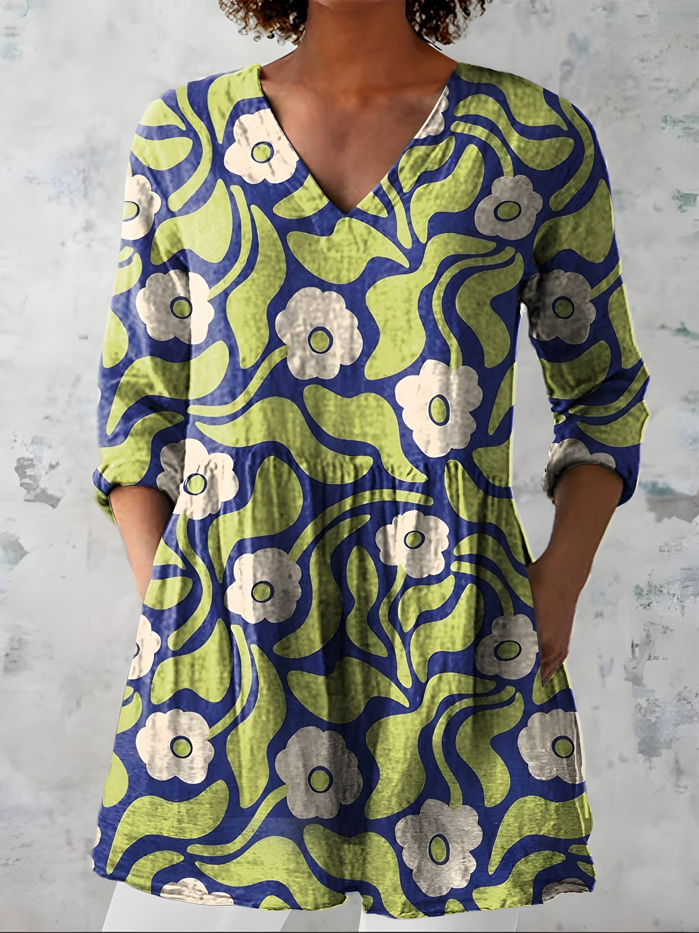 Stephanie™ | Long Blouse with V-Neck