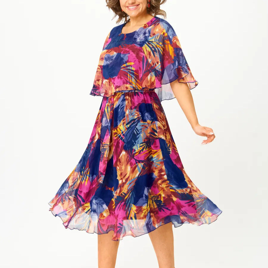 Halle™ | Comfortable Belly Coverage Chiffon Dress