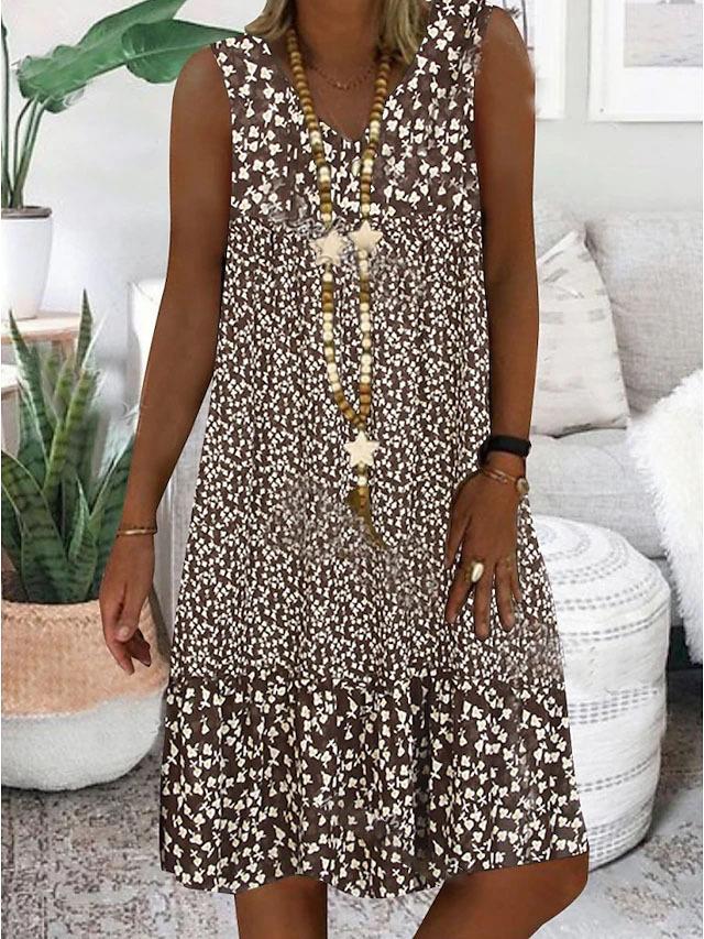 Niana™ | Sleeveless Floral V-Neck Dress