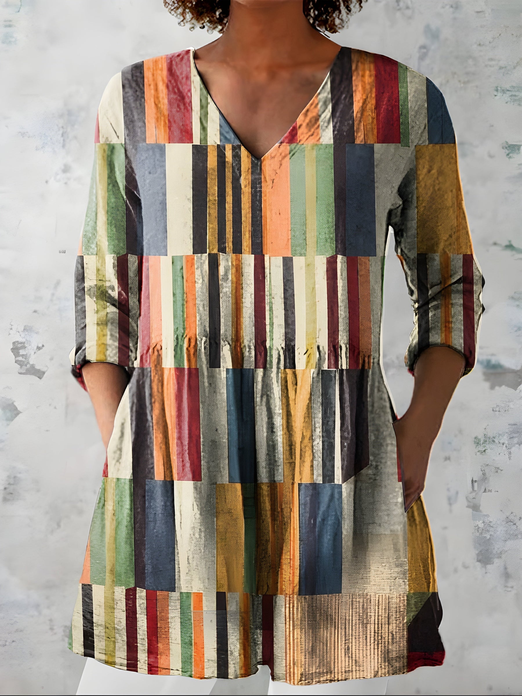 Lydia™ | Long Blouse with V-Neck