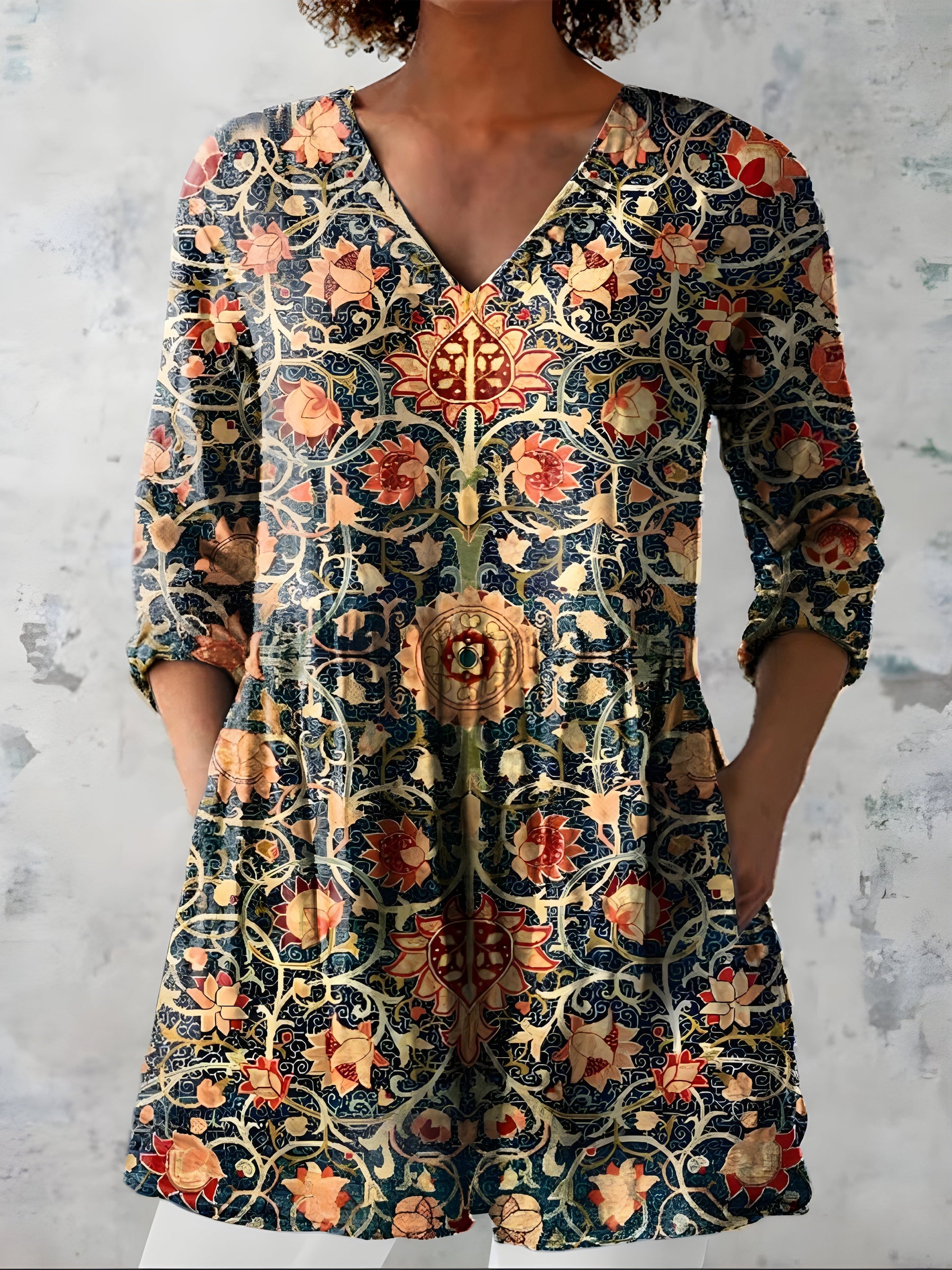 Lilian™ | Long Blouse with V-Neck