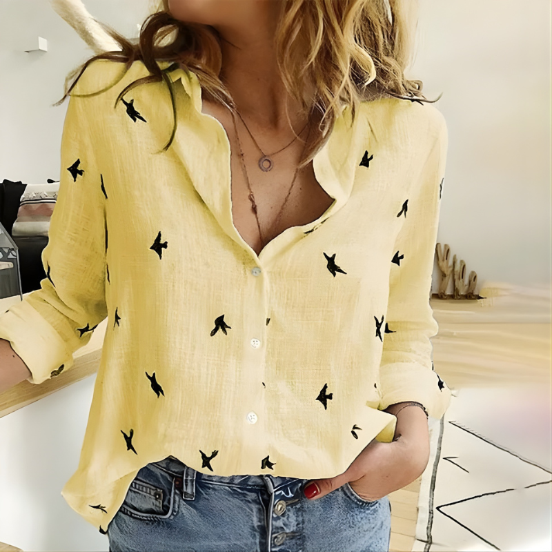 Leah™ | Cotton Long Sleeve Blouse