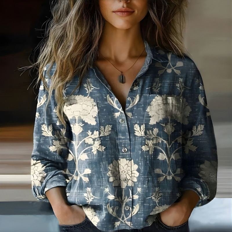 Natalie™ | Printed Vintage Blouse
