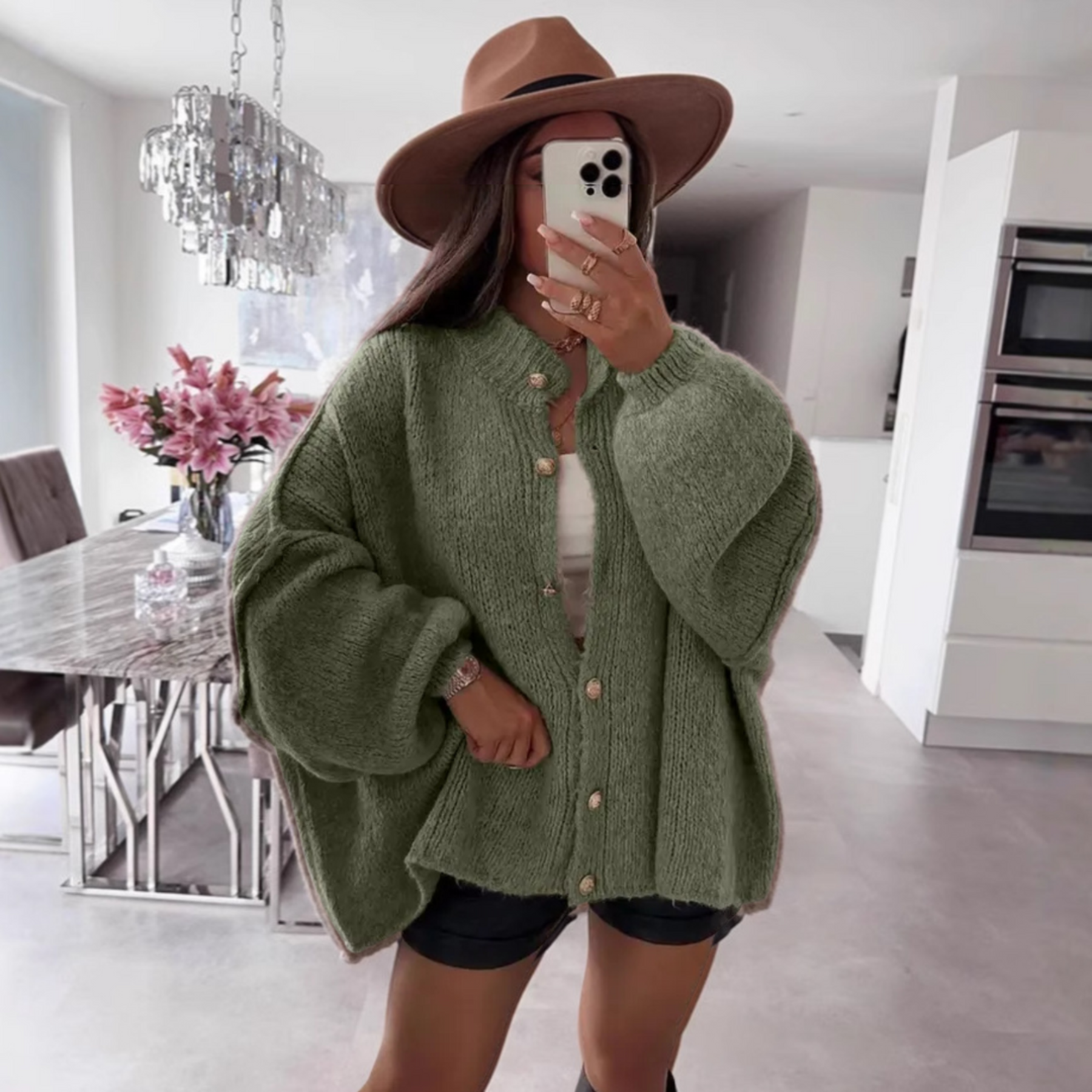 LETTIE™ | - Classic Button-Down Long Sleeve Cardigan