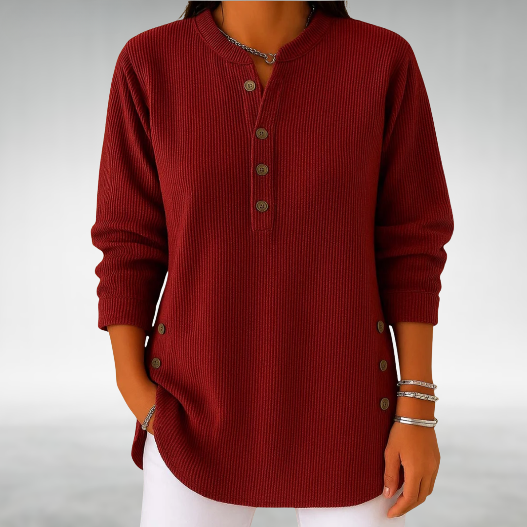 Lilian™ | Retro Corduroy V-Neck Top