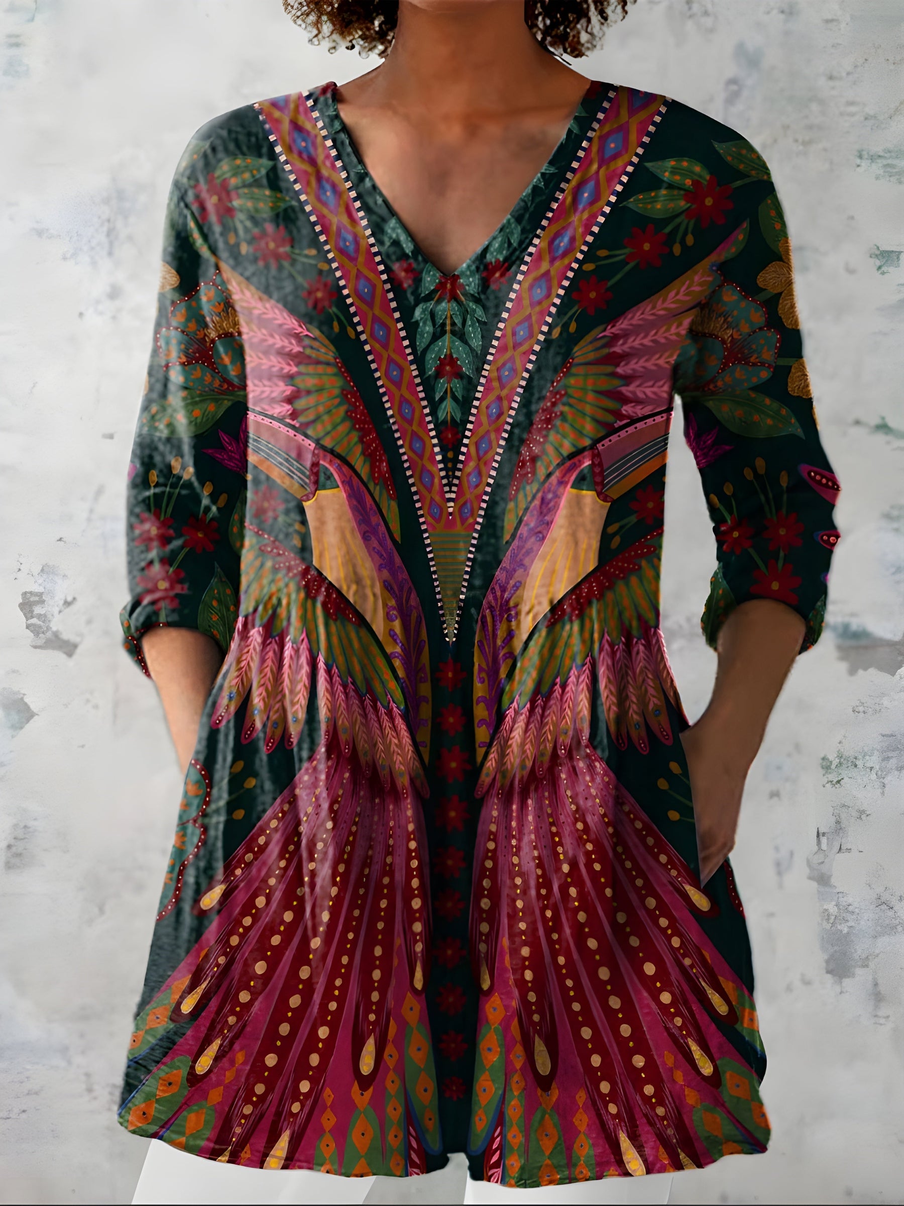Jayla™ | Long Blouse with V-Neck