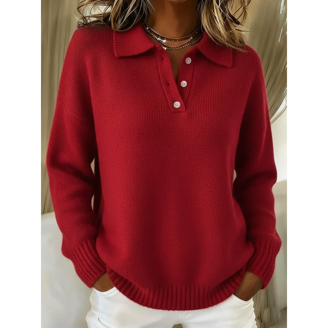 Avianna™ | Collared Button Knit Sweater