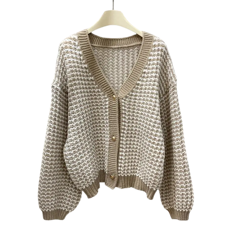 MADIE™ | – Cozy Colorblock Button Cardigan Sweater