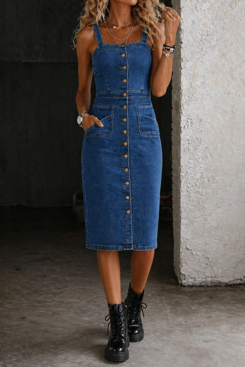 Rivka™ | Button-Up Denim Dress