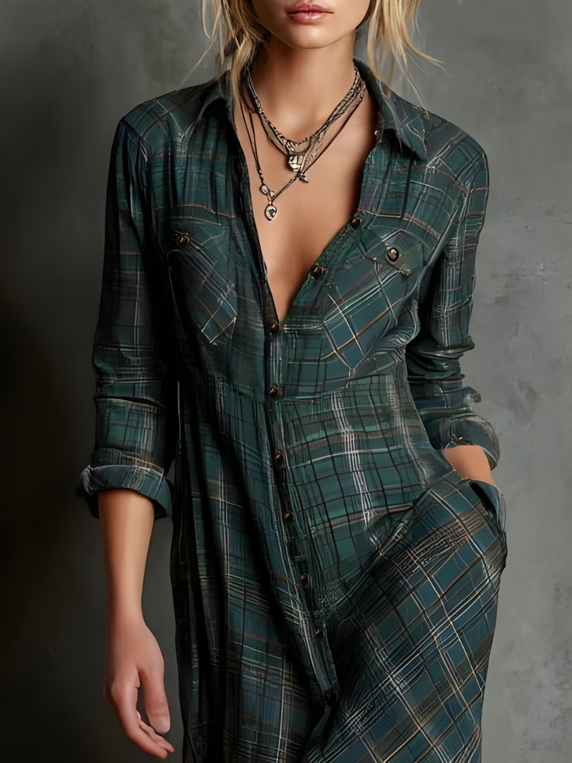 Cassandra™ | Plaid Maxi Dress