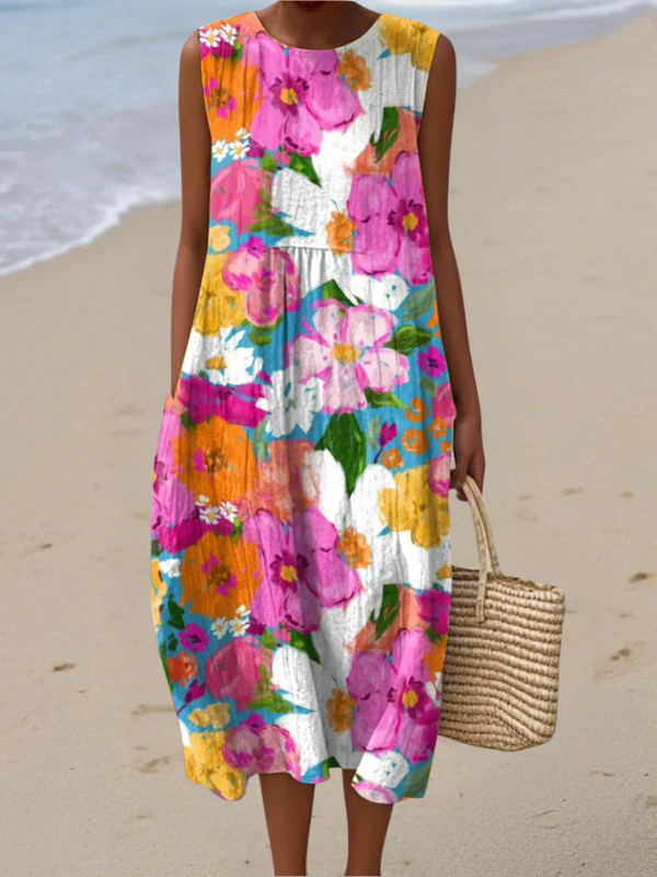 Eden™ | Vibrant Floral Midi Dress