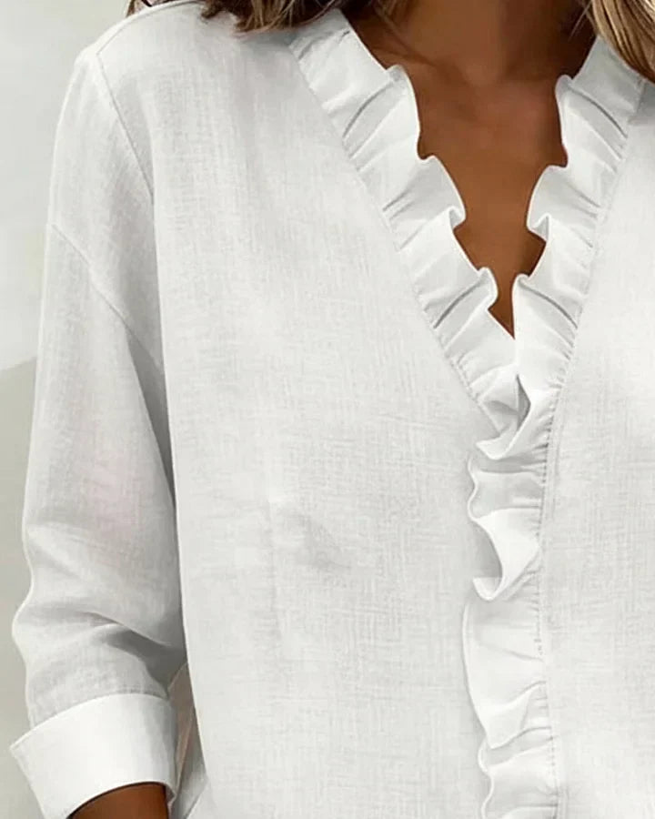 Lottie™ | Ruffle V-Neck Blouse