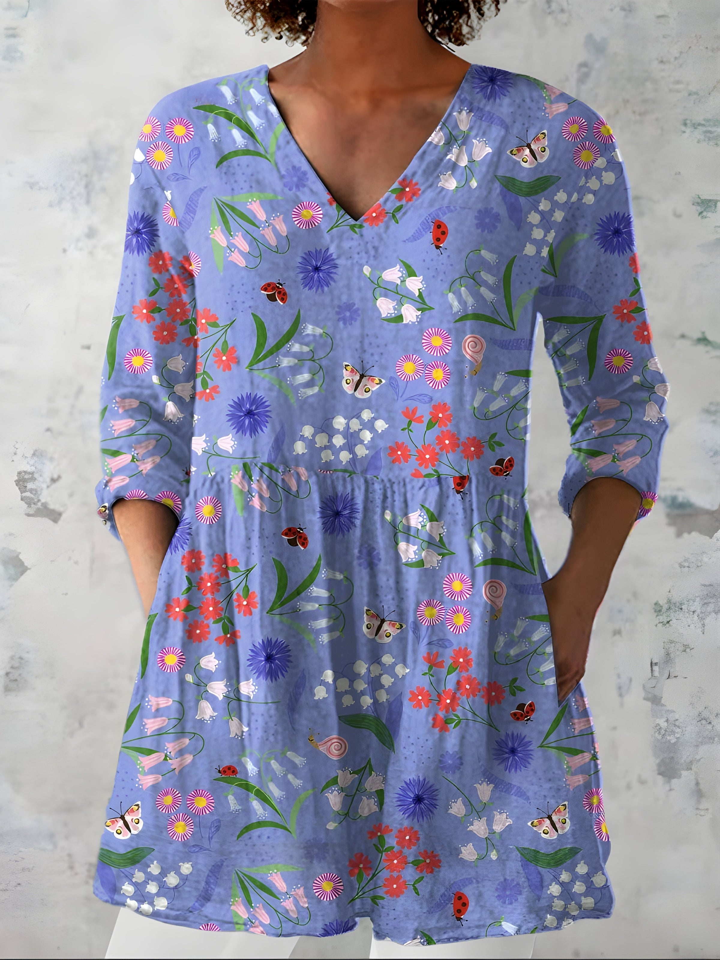 Josie™ | Long Blouse with V-Neck