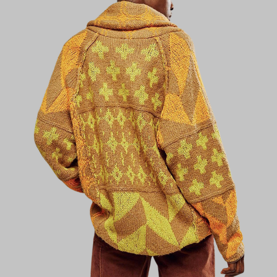 PORTIA™ | - Vintage Button Down Collar Long Sleeve Oversized Cardigan