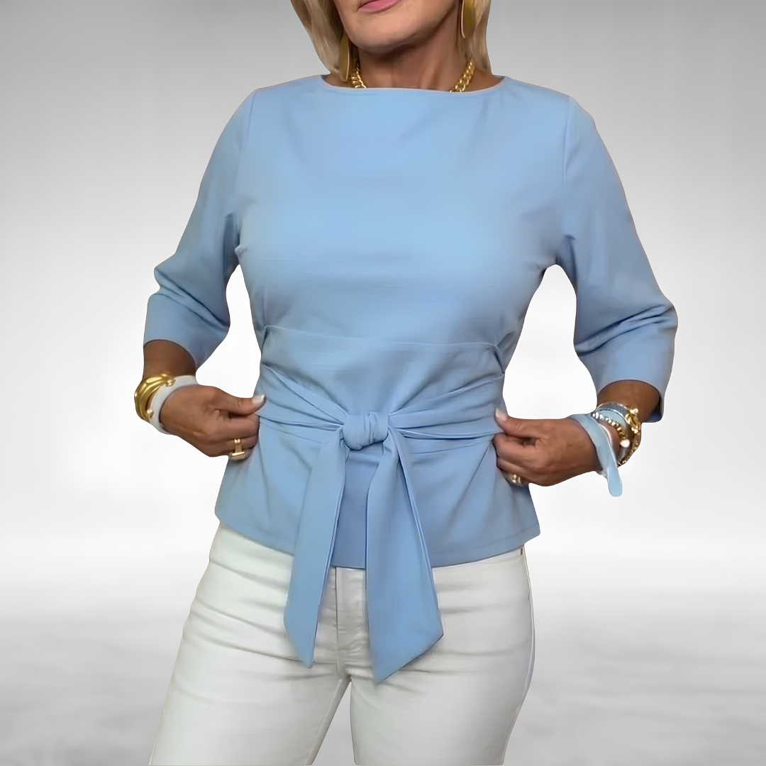 Avril™ | Elegant Tie-Waist Blouse