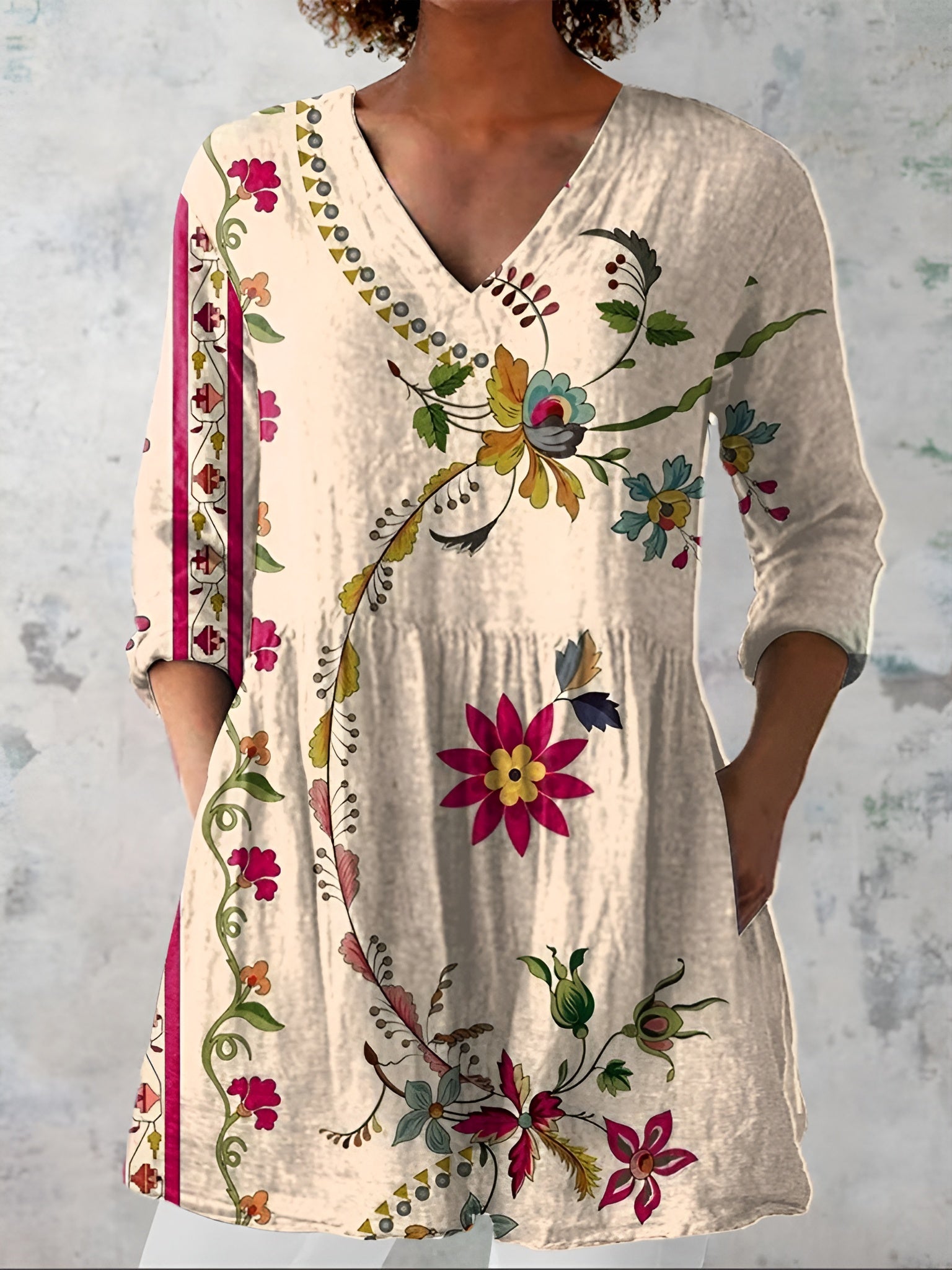 Lottie™ | Long Blouse with V-Neck