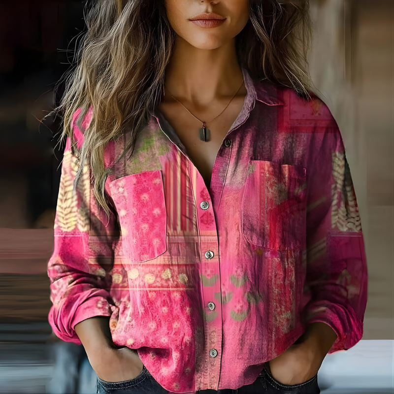 Natalie™ | Printed Vintage Blouse