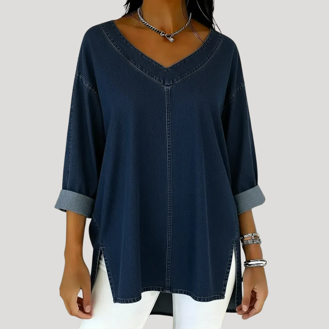 Selena™ | Vintage Oversized Denim Top