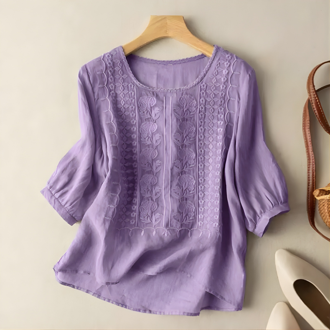 Violet™ | Embroidered Boho Blouse