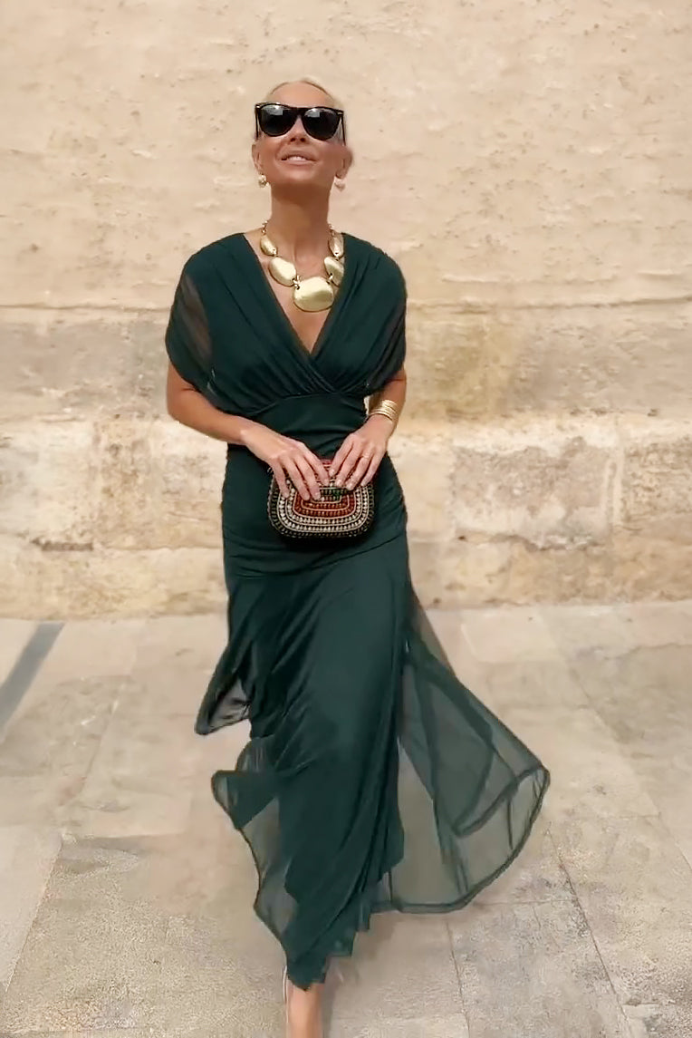 Emelia™ | Elegant V-Neck Maxi Dress