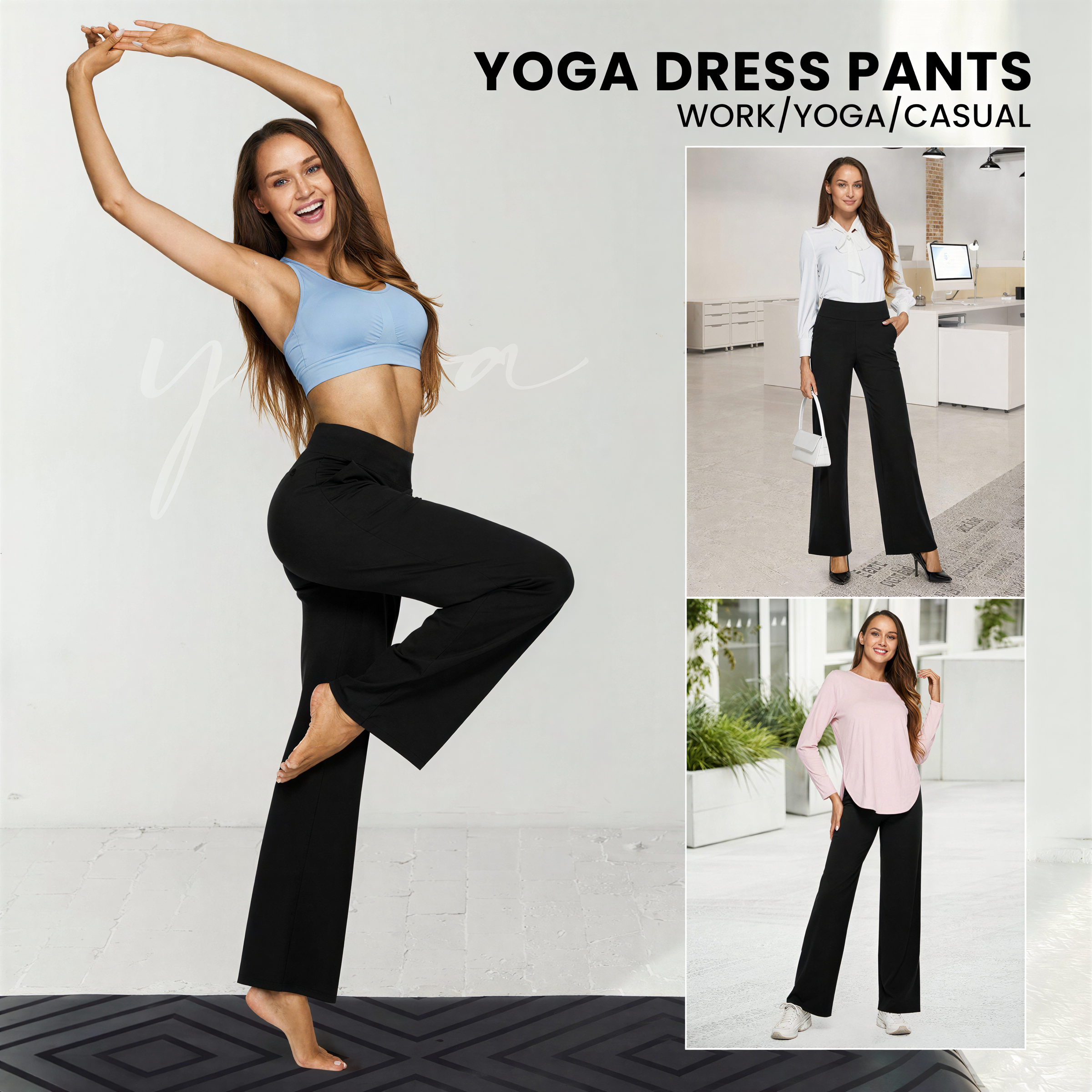 WHITNEY™ | - Comfortable High-Waist Wide Leg Pants for Yoga and Outdoor Fun