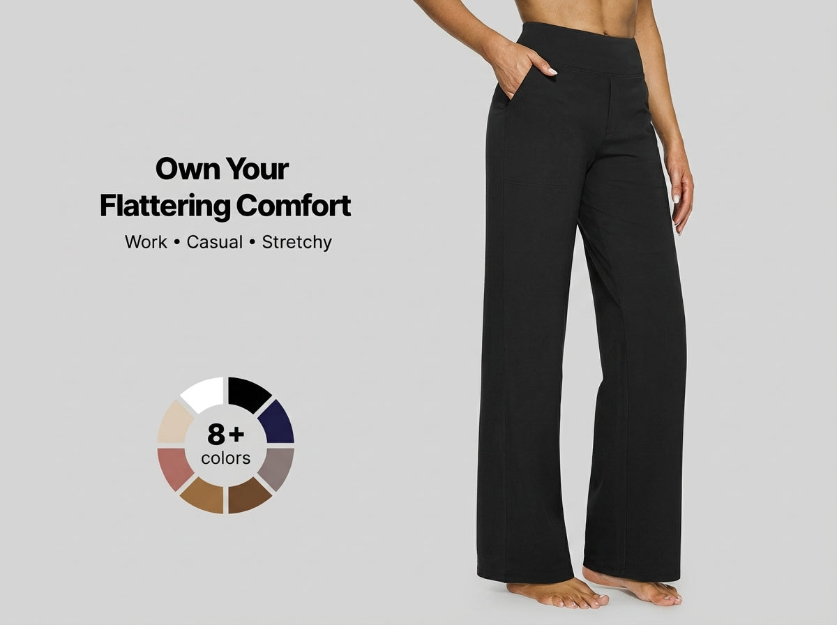 WHITNEY™ | - Comfortable High-Waist Wide Leg Pants for Yoga and Outdoor Fun