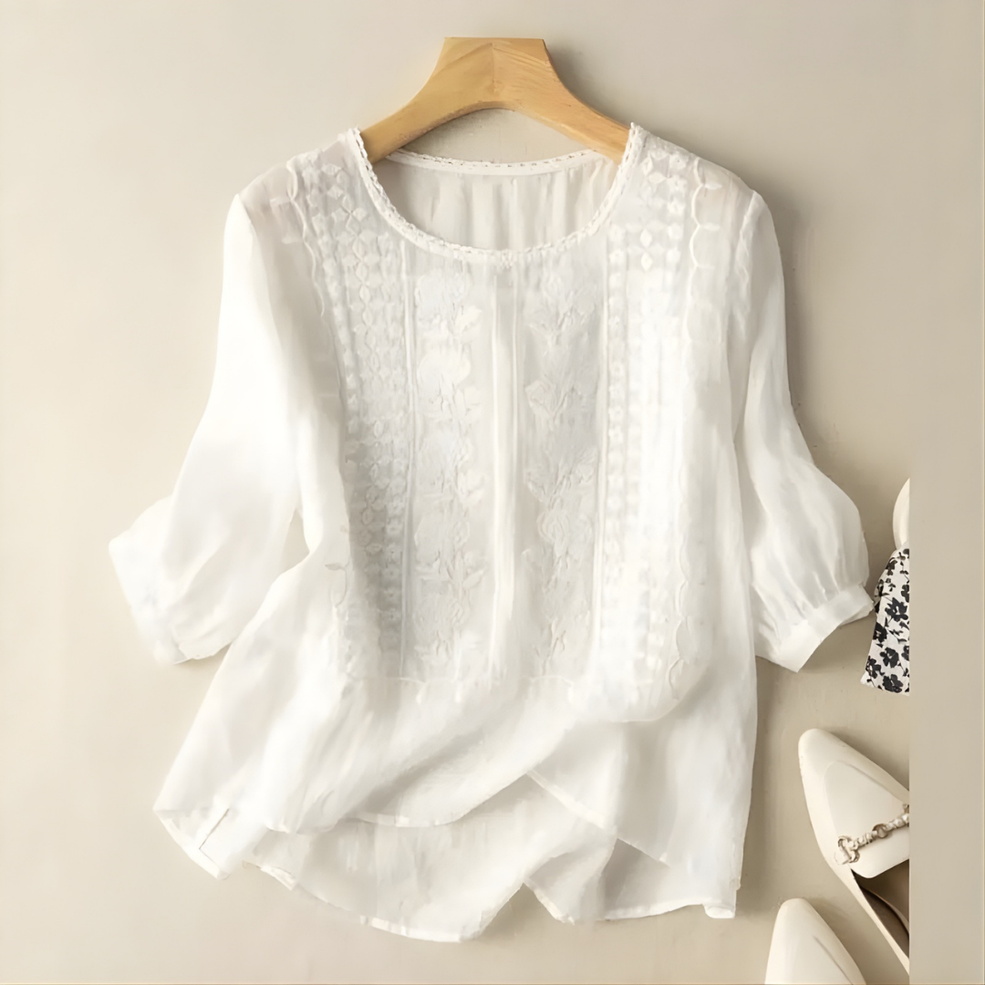 Violet™ | Embroidered Boho Blouse