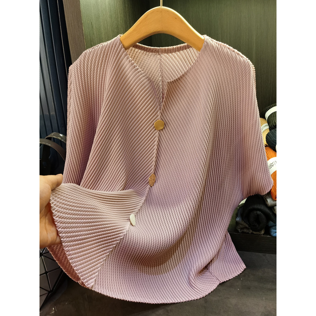 SAVARA™ | – Lightweight Round Neck Cardigan Top
