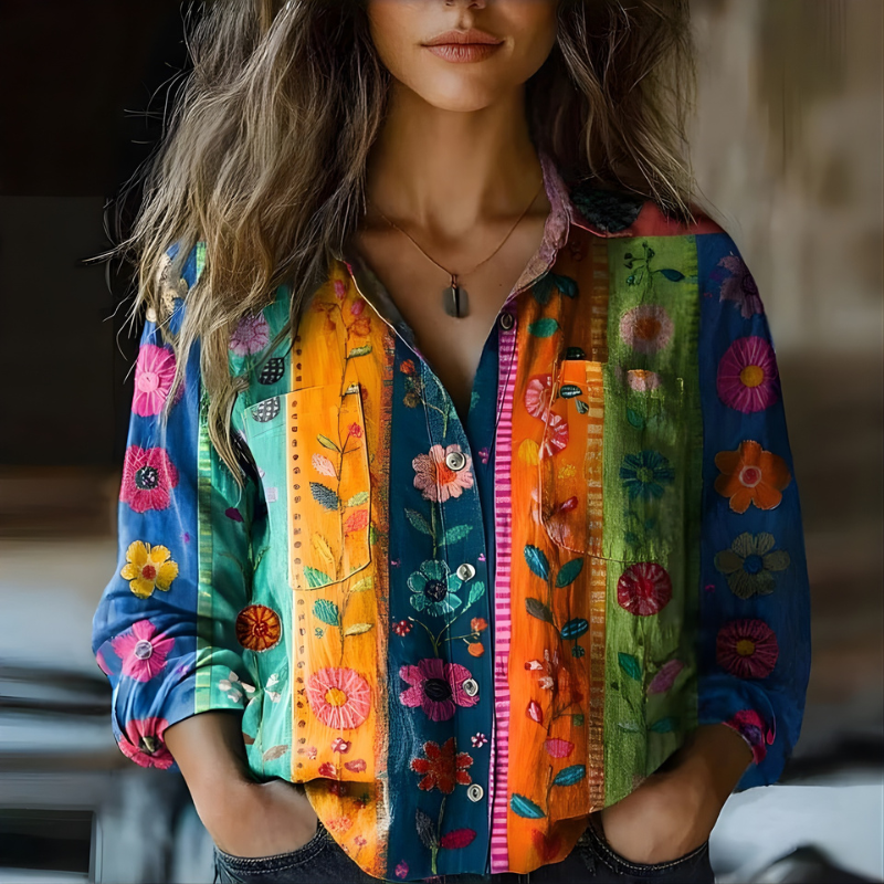 Natalie™ | Printed Vintage Blouse