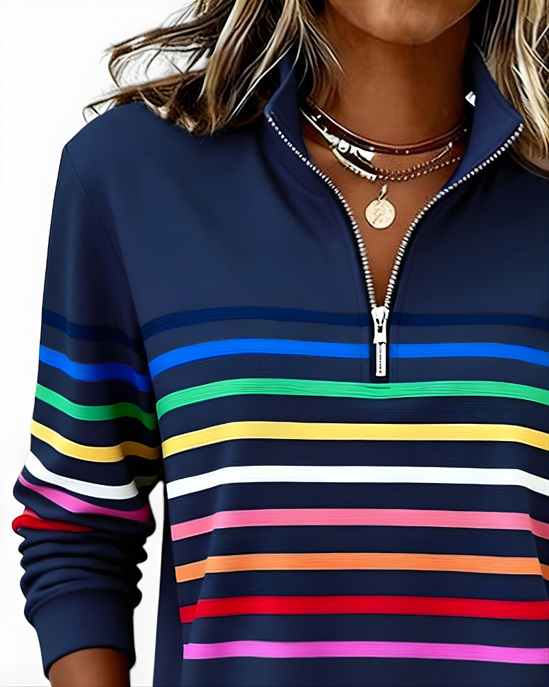 Raina™ | Striped Zip Hoodie