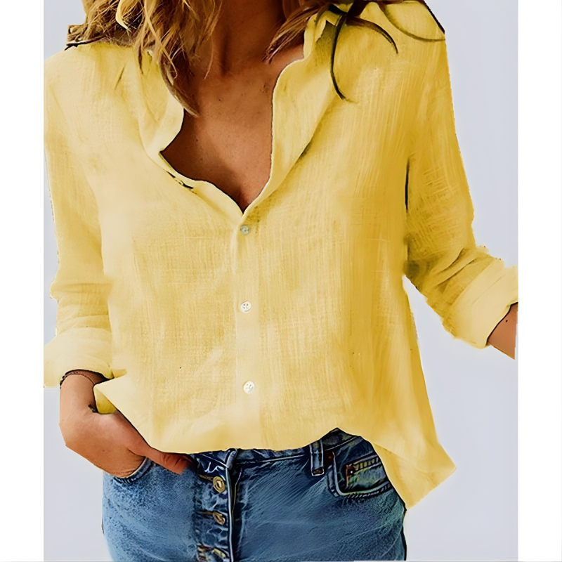 Leah™ | Cotton Long Sleeve Blouse