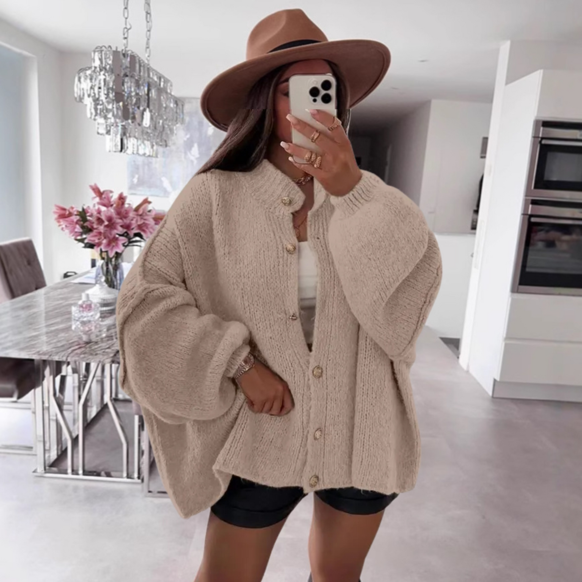 LETTIE™ | - Classic Button-Down Long Sleeve Cardigan