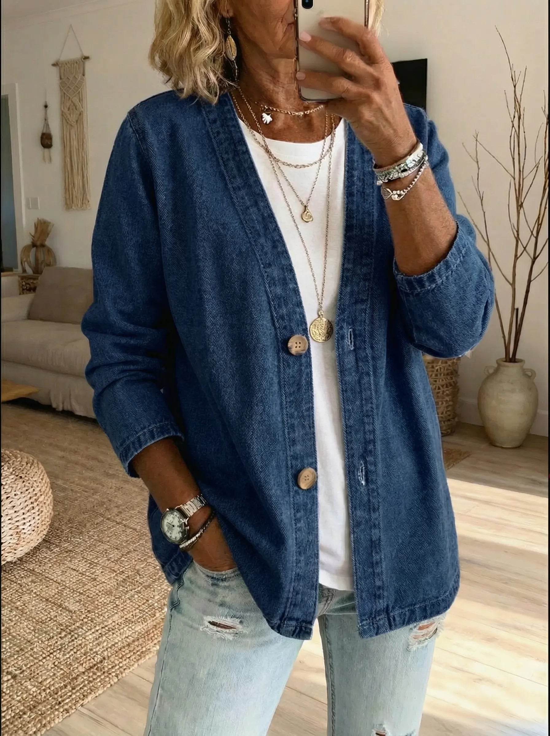 Corinne™ | Denim Button Coat