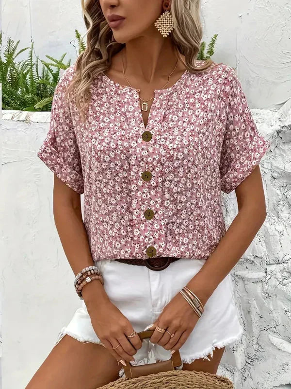 Amira™ | - Floral Button-Up Blouse