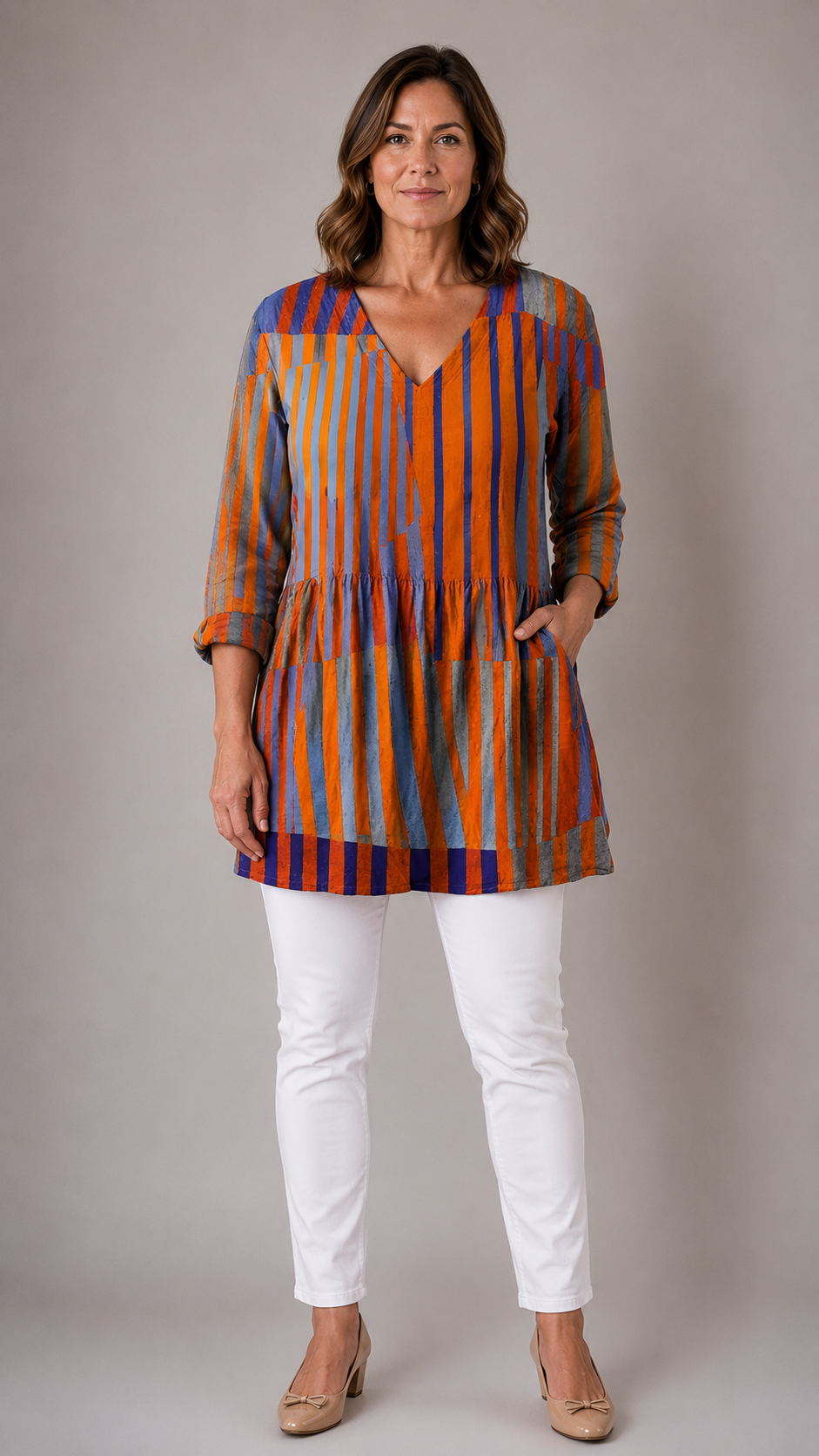 Amaia™ | Long Blouse with V-Neck