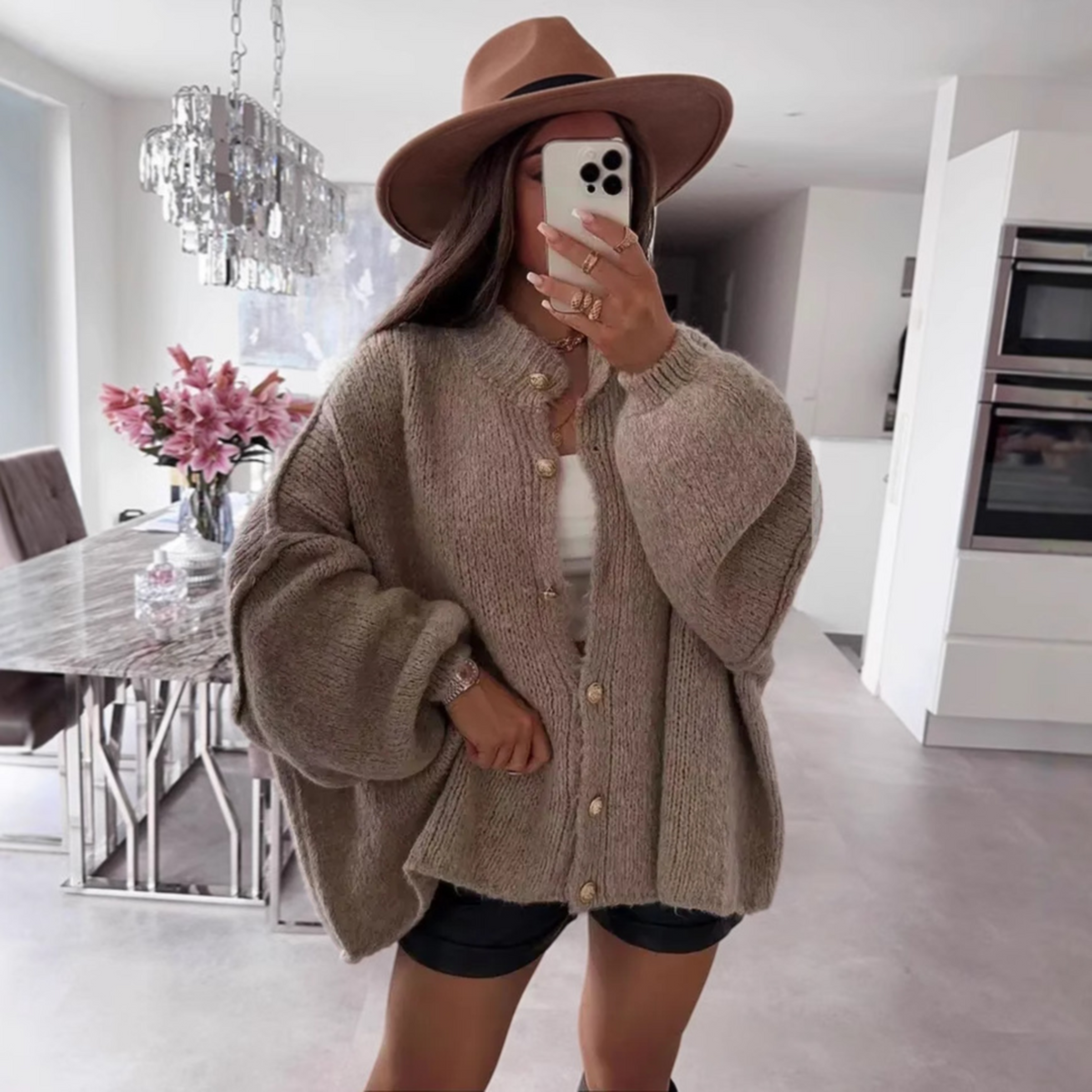 LETTIE™ | - Classic Button-Down Long Sleeve Cardigan