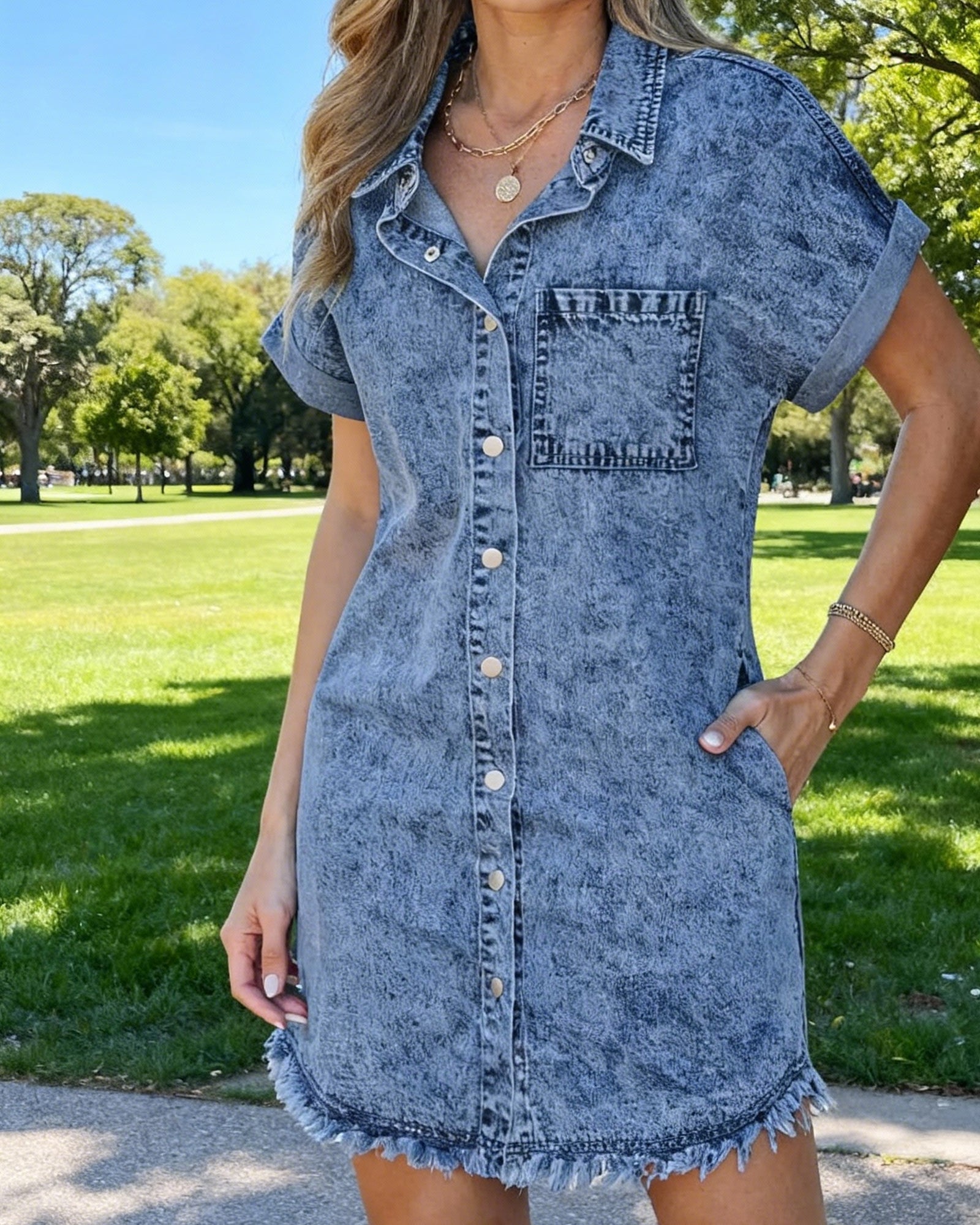 Michelle™ | Denim Shirt Dress