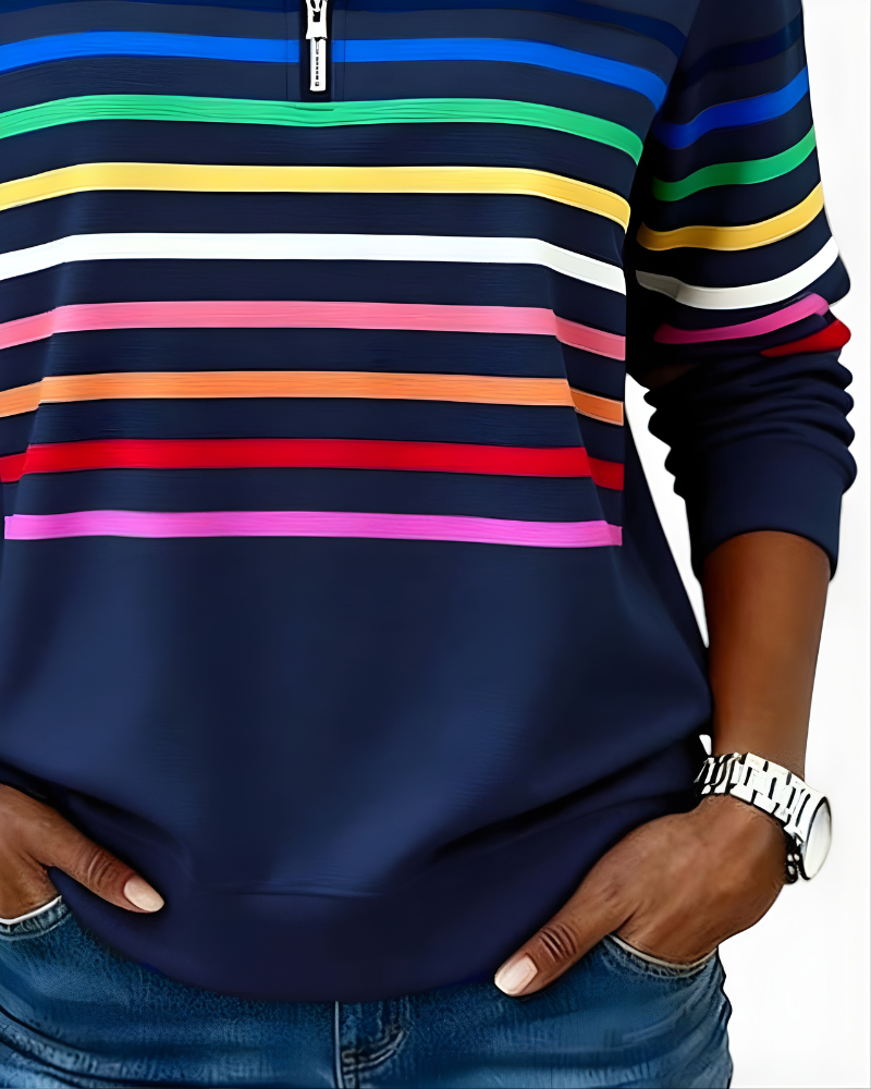 Raina™ | Striped Zip Hoodie