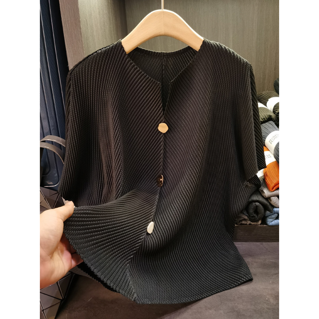 SAVARA™ | – Lightweight Round Neck Cardigan Top
